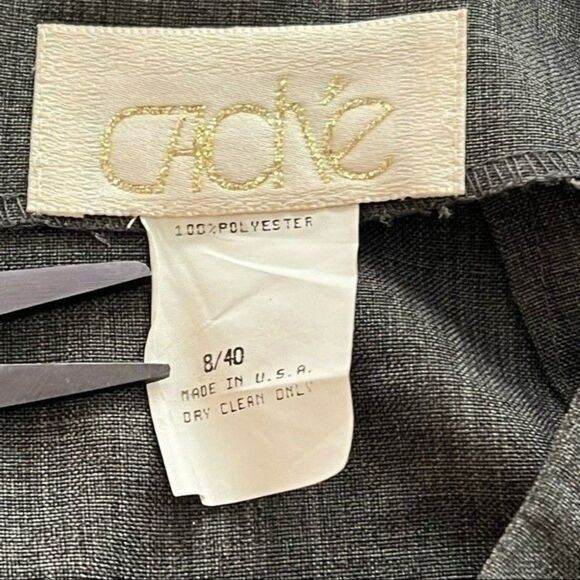 Cache Women's Gray Pencil Skirt Back Slit Size 8 - Picture 5 of 8